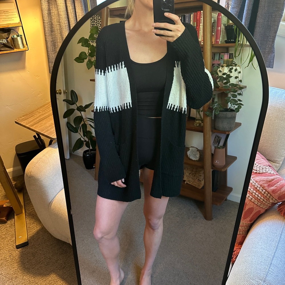 Black and White Cozy Cardigan